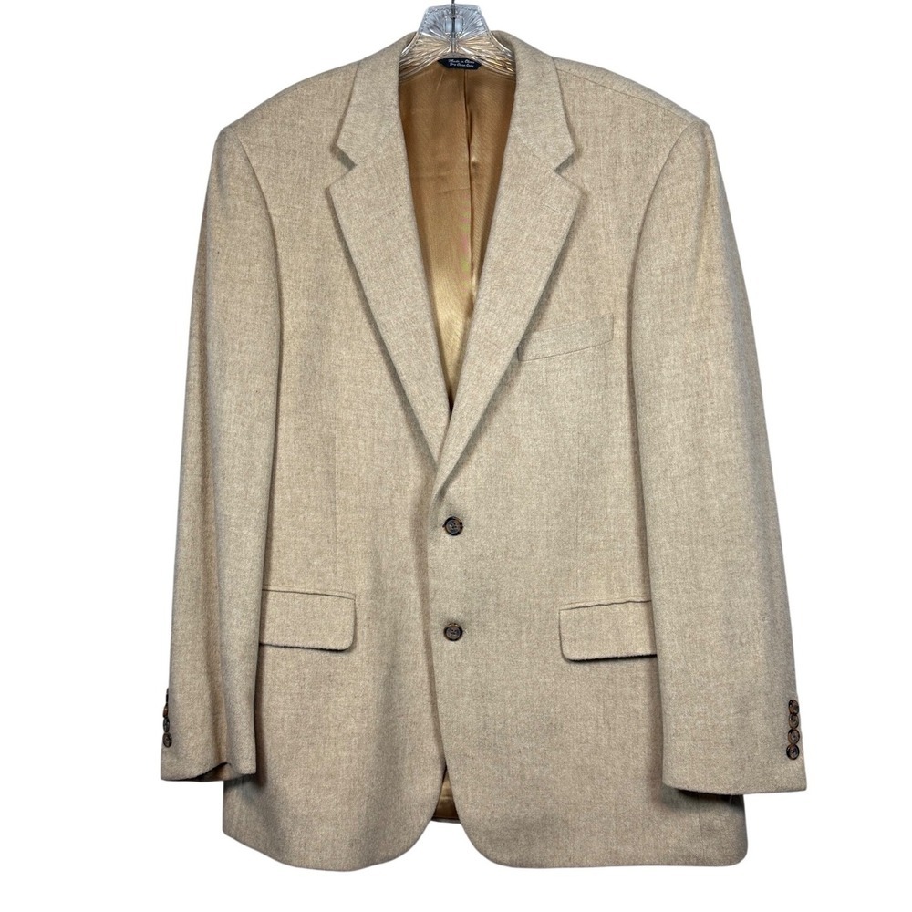 PAUL FREDERICK 100% Camel Hair Single Breasted Sport Coat, Size 44 Long